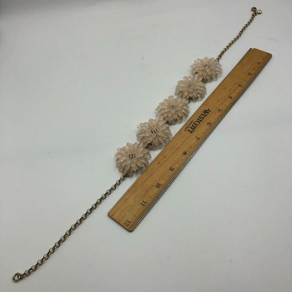 J Crew Women's Floral Statement Necklace Gold Tone Chunky Dress Up Fashion - Picture 8 of 9